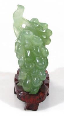 A modern green jade carving of bunches of grapes - 2