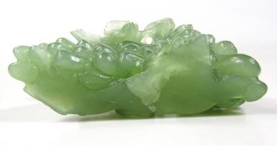 A modern green jade carving of bunches of grapes - 5