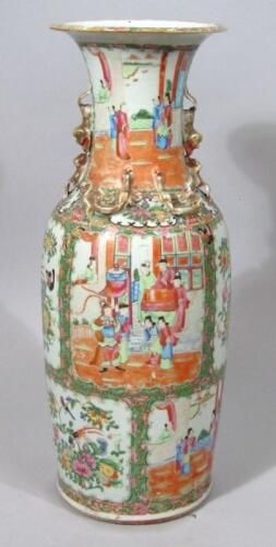 A 19thC Cantonese famille rose baluster vase