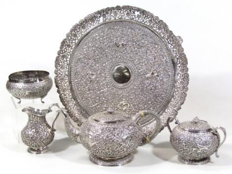 An early 20thC Indian five piece tea service