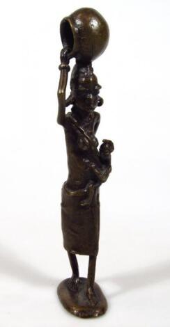 An African bronze style figure group