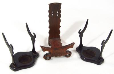 Various Chinese hardwood stands - 6