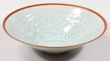 A 20thC Chinese celadon porcelain bowl