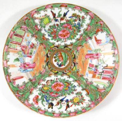 Seven various late 19thC and early 20thC Cantonese famille rose plates and dishes - 6