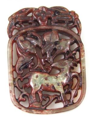 A 19thC Chinese jade buckle