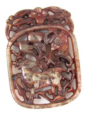 A 19thC Chinese jade buckle - 2