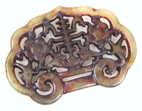 A 19thC Chinese jade buckle