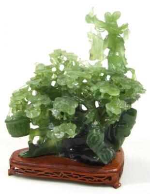 A 20thC spinach jade carving - 3