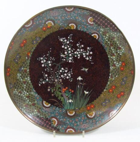 A late Meiji period Japanese cloisonne charger