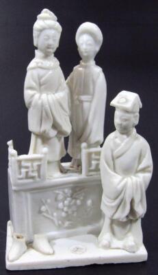 Two Chinese blanc de chine figure groups - 6