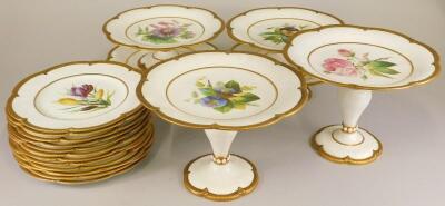 A Victorian porcelain dessert service