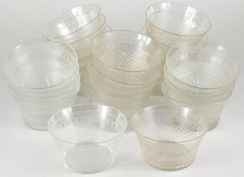 Twenty five early 20thC cut glass finger bowls.