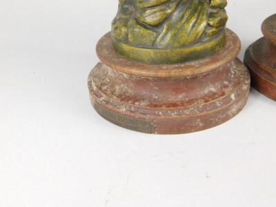 A pair of late 19thC painted spelter figures - 3