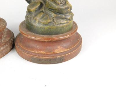 A pair of late 19thC painted spelter figures - 4