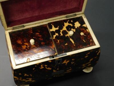 A Regency tortoiseshell tea caddy - 2