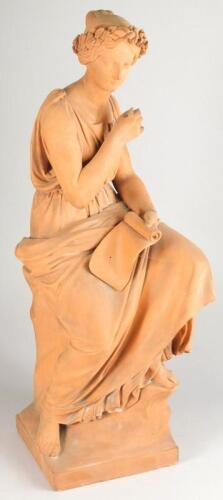 A Victorian terracotta bust of a new classical lady