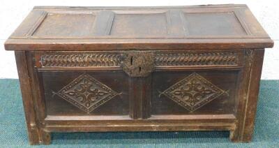 An 18thC oak coffer