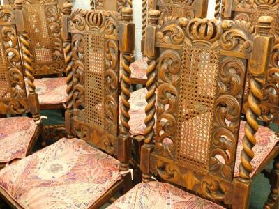 A set of fourteen Victorian oak dining chairs - 2