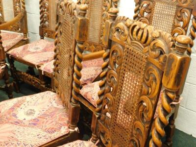 A set of fourteen Victorian oak dining chairs - 3