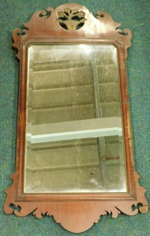 A George III style mahogany fret mirror