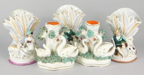 A collection of German and Staffordshire ornaments