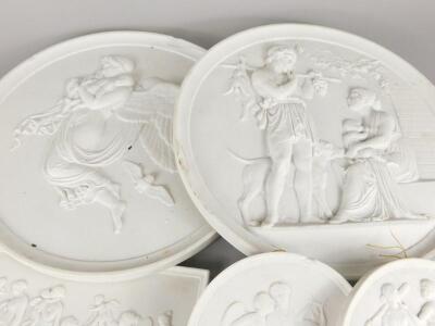 A collection of late 19th/early 20thC Continental bisque porcelain plaques - 2