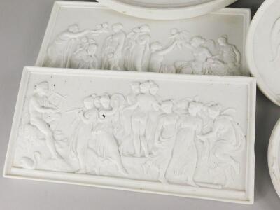 A collection of late 19th/early 20thC Continental bisque porcelain plaques - 3