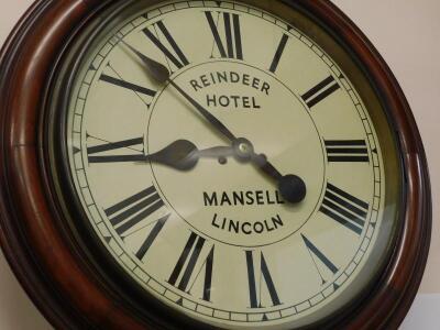 A Victorian mahogany drop dial wall clock - 3