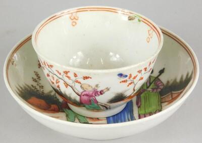 An early 19thC Newhall tea bowl and saucer