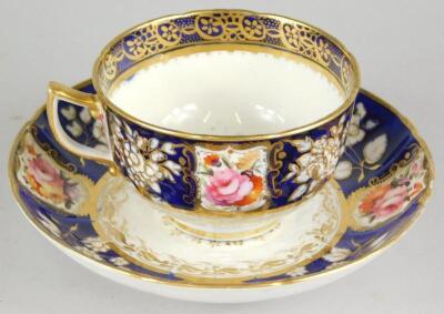 A 19thC English porcelain cup and saucer