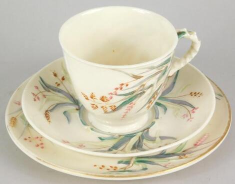 A 19thC Belleek porcelain trio