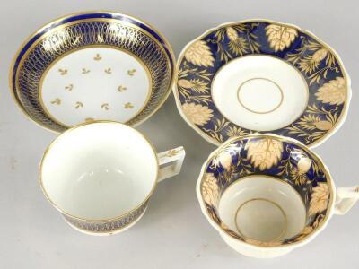 Two 19thC porcelain coffee cups and saucers - 2