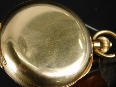 A gold open face pocket watch - 2