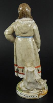 A 19thC Russian porcelain figure of a Kamchatka woman - 2