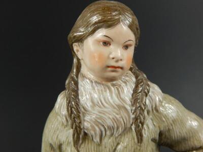 A 19thC Russian porcelain figure of a Kamchatka woman - 5