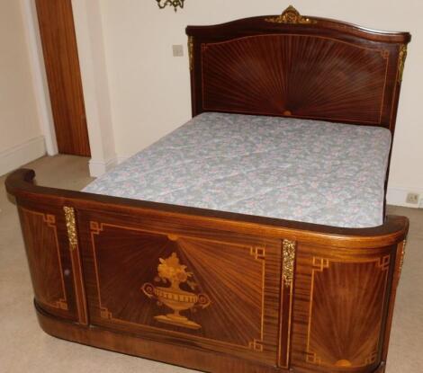 A 19thC Continental kingwood and gilt metal mounted bedroom suite