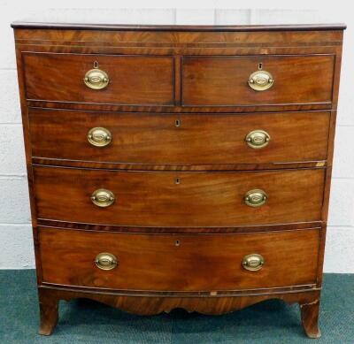 A George III mahogany bow front chest