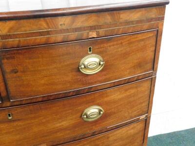 A George III mahogany bow front chest - 2