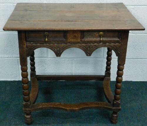 An 18thC oak side table