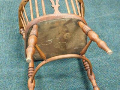 A mid-19thC ash and elm high back Windsor chair - 2