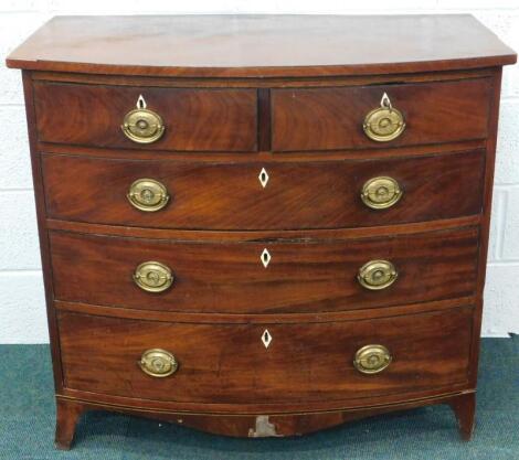 A George III mahogany bow fronted chest