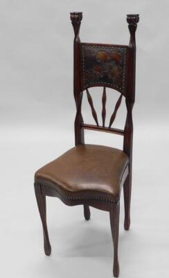 A late 19thC French Art Nouveau side chair