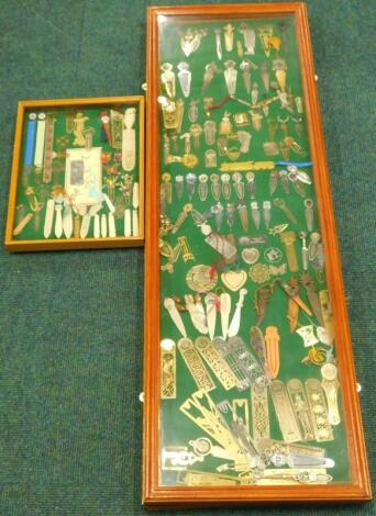 The Barbara Smith bookmark collection. Two framed bookmark displays