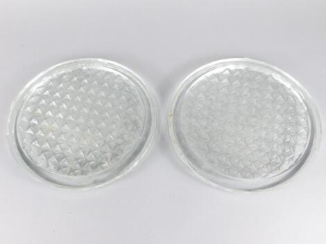 A pair of moulded glass circular Grimsby trawler port holes