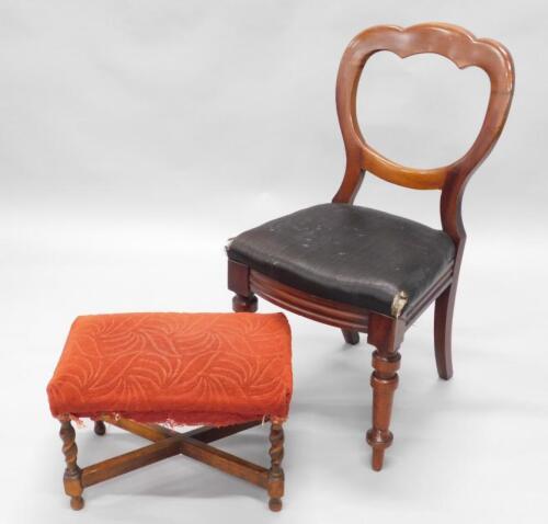 A mahogany foot stool