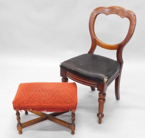 A mahogany foot stool