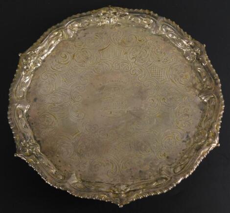 A George II silver waiter