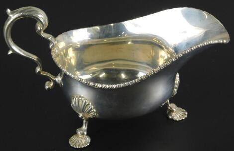 A George VI silver sauceboat