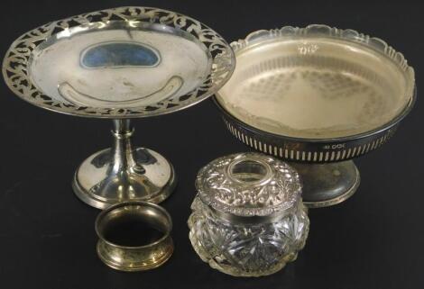 An Edwardian silver footed tazza