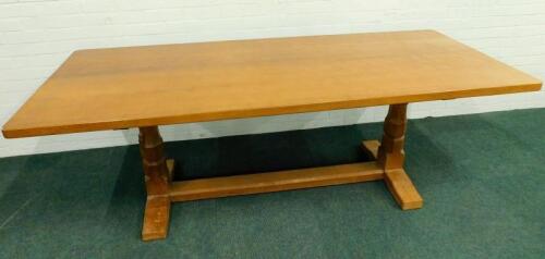 A Robert Thompson of Kilburn 'Mouseman' oak refectory table